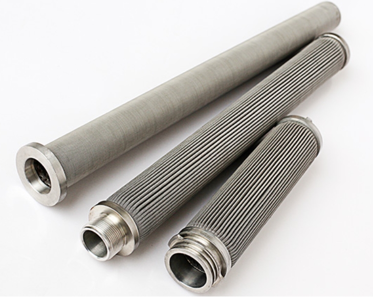 Sintered metal fiber felt filter element