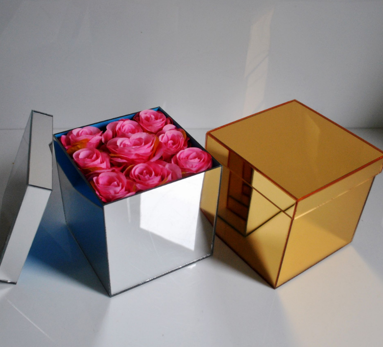 Acrylic Flower Rose Box Sliver