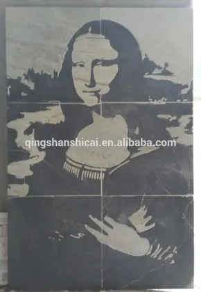 Chinese slate marble water jet stone Mona Lisa medallion patterns