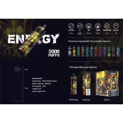 KK Energy 5000 Puffs Ondayable Vape Wholesale
