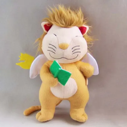 OEM lovely soft plush leo toy with wings, angel leo toy for kids