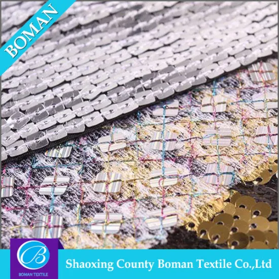 China supplier Best selling Beautiful Polyester turquoise sequin fabric