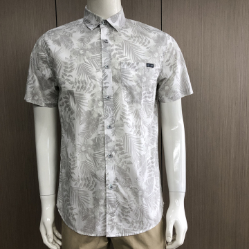 Men's 100% cotton print short sleeve shirts