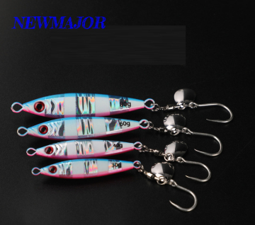 Newmajor Jigging Lure-Einer-Haken-Eisenfischereisen mit Pailletten, Glühen-in-the-Dark und Lärm für River &amp; Lake
