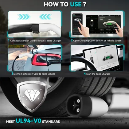 Smart New Energy Car Electric Charging Pile Cord - Tesla to Tesla Extension Cable