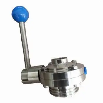 Sanitary Stainless Steel Welded/Thread Butterfly Valve, Made of SS304 and SS316L