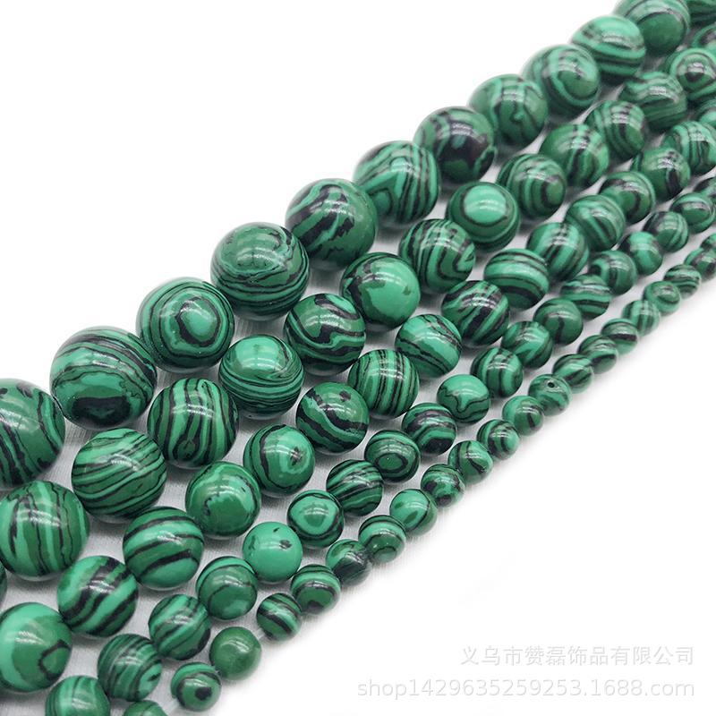 Bolas de piedra de Malachite 8 mm decoración del hogar cuentas de cristal redonda