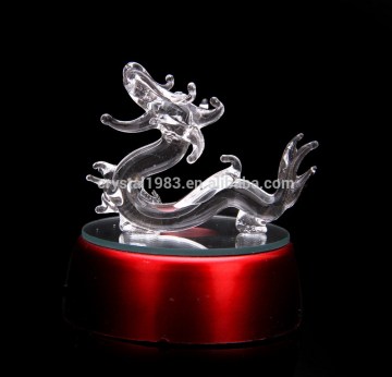 Hot Sale Chinese Zodiac Dragon Crystal Glass Craft Figurine Furniture