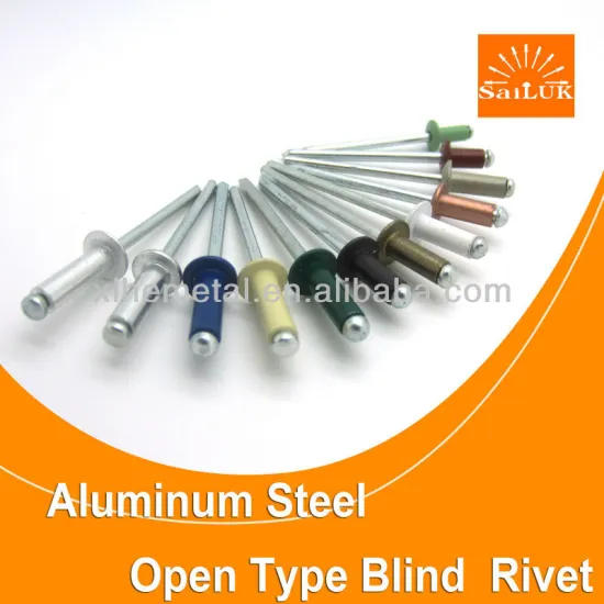 Open Type Blind Rivet/ kinds of head types aluminium blind rivet