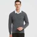 Men Long Sleeve V Neck Sweater