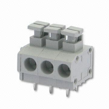 3.81mm Pitch Screwless Terminal Block with Brass, Tin-plated Pin Header