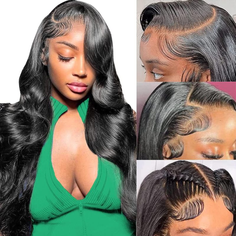 13x6 Lace Front Wigs Human Hair 180 Density HD Swiss Lace Body Wave Wig