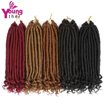 Curly Faux Locs Crochet Hair Deep Wave Braiding Hair With Curly Ends Crochet Goddess Locs Synthetic Braids Hair