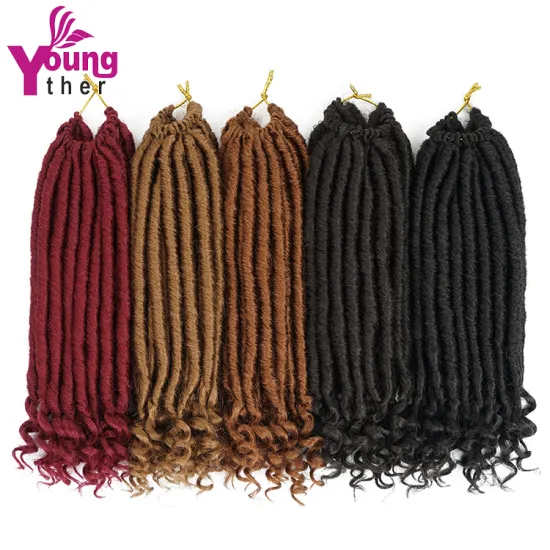 Curly Faux Locs Crochet Hair Deep Wave Braiding Hair With Curly Ends Crochet Goddess Locs Synthetic Braids Hair