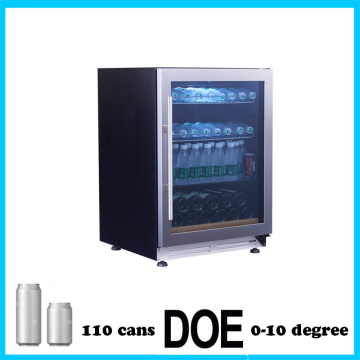 110 cans built-in three layers low-e glass beverage display beer cooler/fridge