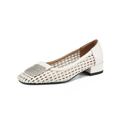 Mouth Single Shoes Female New Hollow Weaving