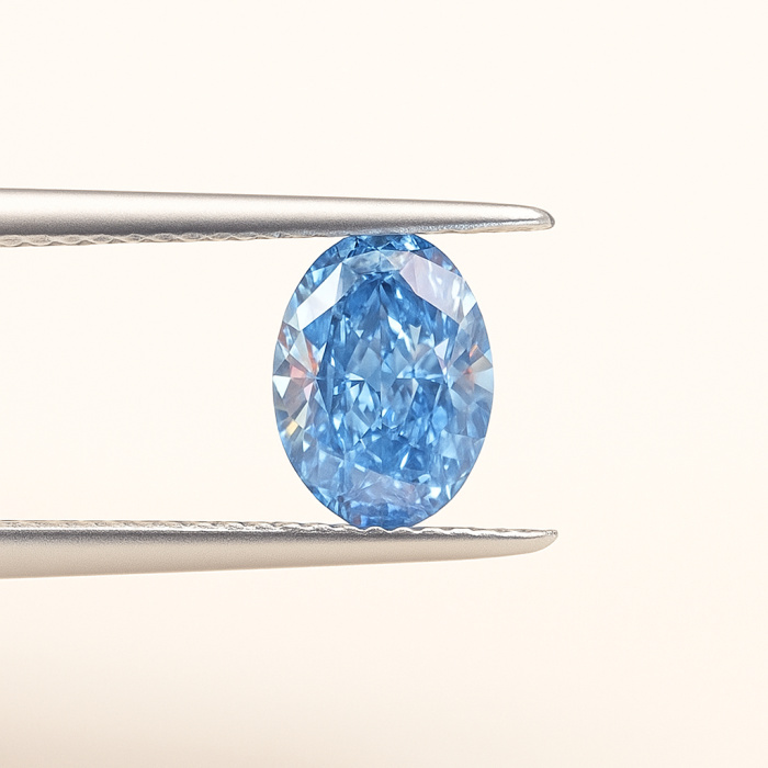 Oval Blue Lab Diamond 0.84CT VS2 HPHT