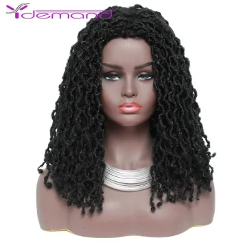 Wholesale Cheap For Black Women Faux Gypsy Locs Dreadlock Ombre Curly Wavy Twist Braiding Hair Extensions Synthetic Hair Wigs
