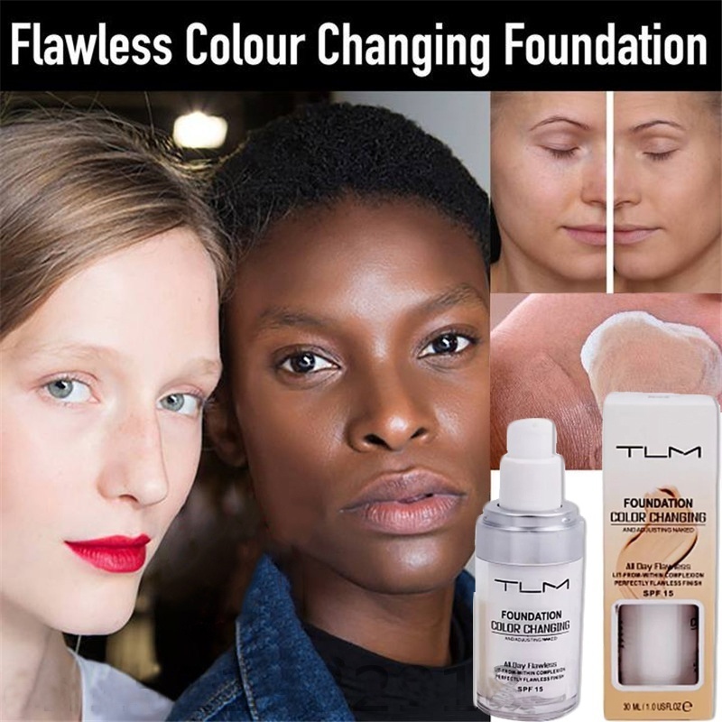 Color Changing Foundation for All Skin Colour Makeup Base Liquid Foundation Cover Concealer Cream SPF15 30ML