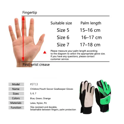 Youth Soccer Goalie Gloves Durable Breathable Training Mitts