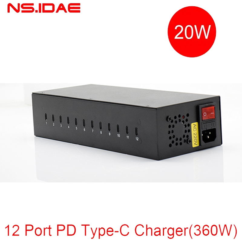 High-speed charger 12-port type-c