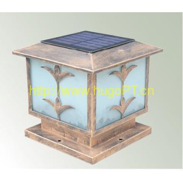 Hugo solar column light  cooper pole light dull glass