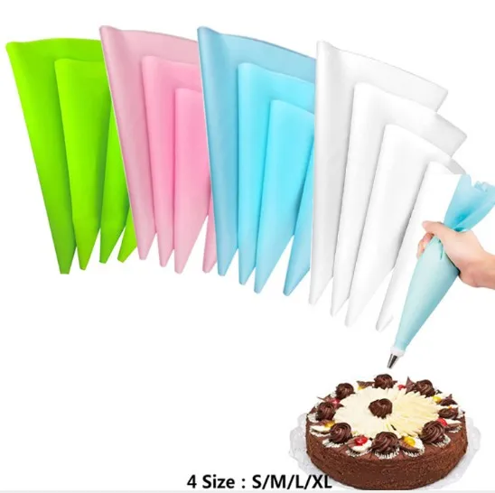 Food Grade Silicone Cake Decorating Cream Pastry Bag for Icing and Piping