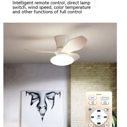 Remote Control Dimmable Small Fan Lamp - Creative Decoration Lighting Ceiling Fan Light