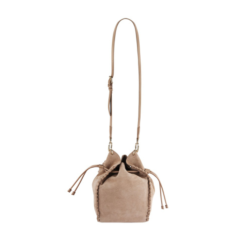 Retro Drawstring Genuine Leather Shoulder Bag