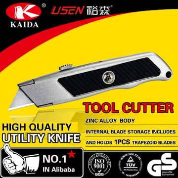 Trapezoid blade Zinc alloy OEM Retractable Blade Utility Cutter