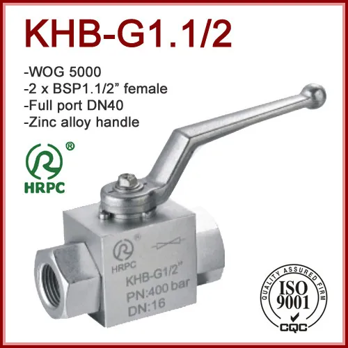 Dn40 Full Port Bsp1.1/2" Hydraulic Pressure Stainless / Steel Ball Valve 5000psi 