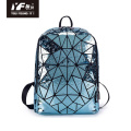 Geometric fabric water drop PU leather packpack bag