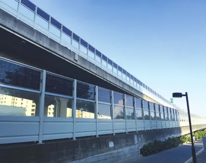 Highway solar sound barrier