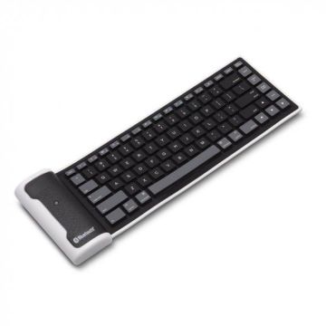 Waterproof Silicone Folding Roll Up Wireless Folding Bluetooth Keyboard For Iphone4