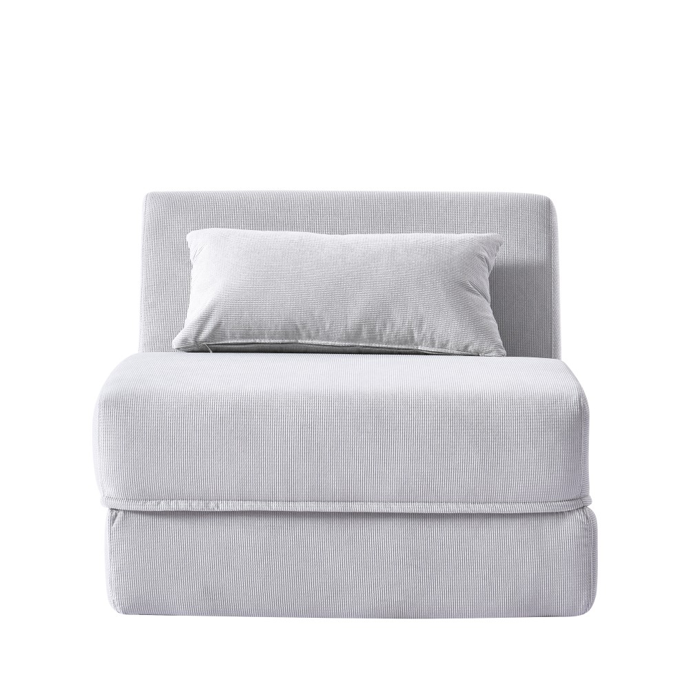 Stylish Gray Foldable Sofa for Small Spaces - Side View