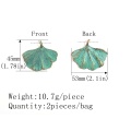 2pcs/bag 53*45MM Patina Plated Zinc Alloy Green Leaf Ginkgo Charms Pendants For DIY Accessories