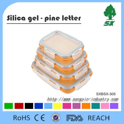 Colorful Collapsible Silicone Lunch Fresh Box Microwave Available