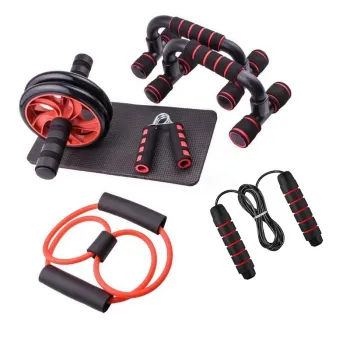 Wholesale 6-in-1 AB Wheel Roller Kit with Accessories for Fitness Training