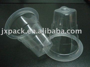 three burl shape 25ml plastic pp cup for jelly