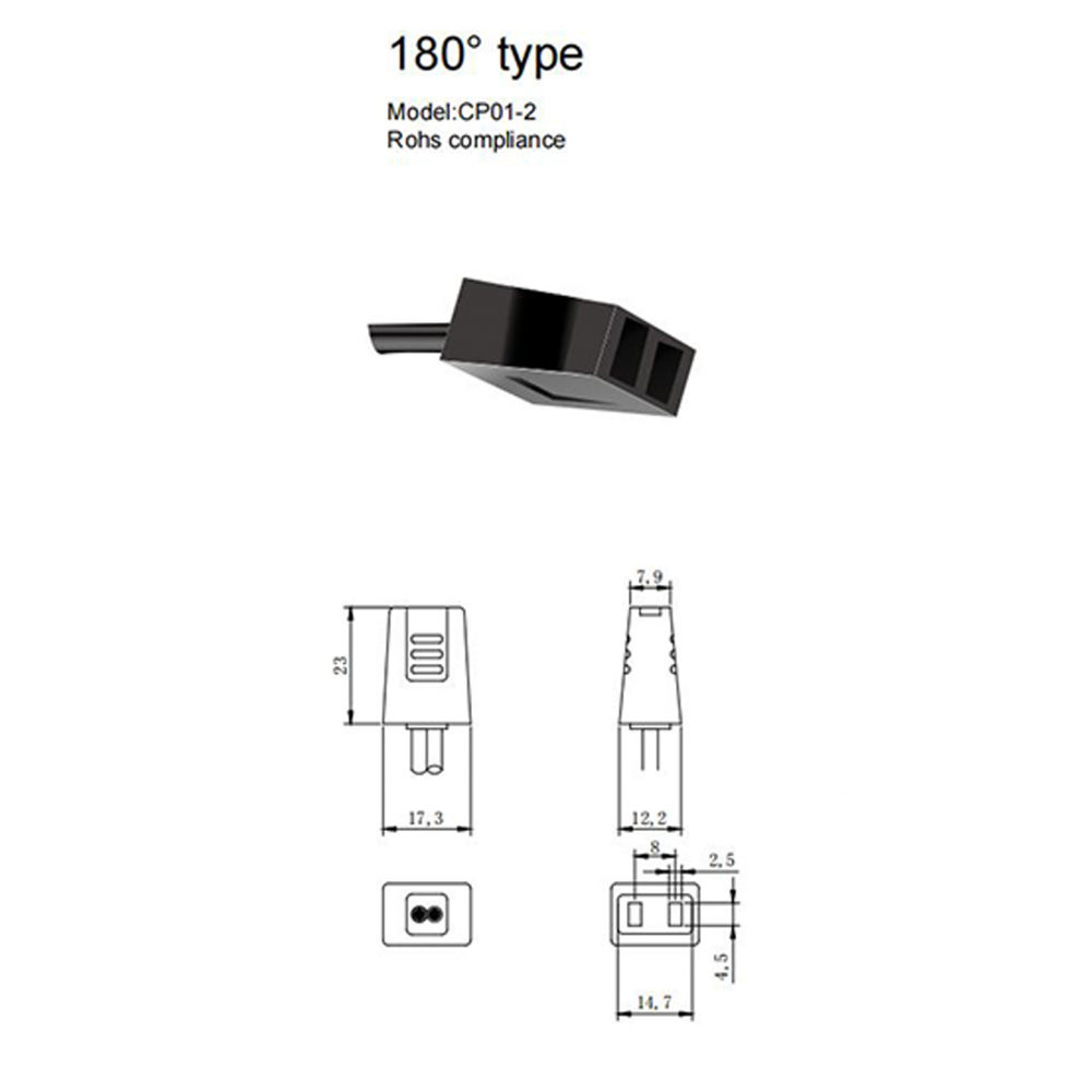 Cable de enchufe eléctrico de 180 grados de ventilador eléctrico