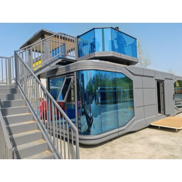 Casa de cápsula espacial con construcción modular