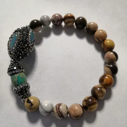 New trendy lucky green turquoise stone bracelet accessories