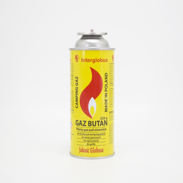 Refillable aerosol camping butane gas cartridge can