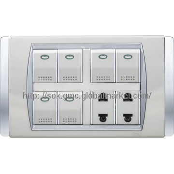 W91 series——Double 2 pin socket + 6G switches