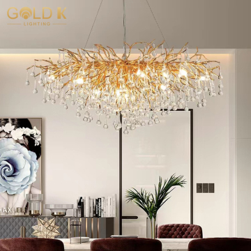 2023 Nordic Vintage Gold Dining Room Chandeliers