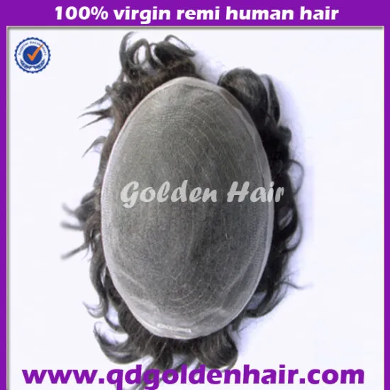 Golden Hair Hot Sale Virgin Human Hair High Quality Toupee For Black Men