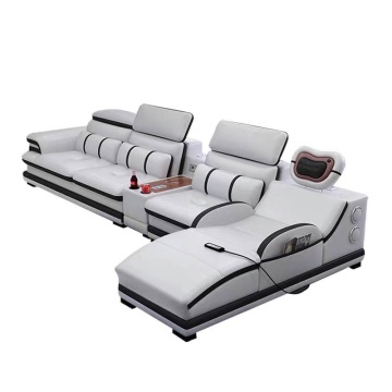 Modern Genuine Leather Sofa Bed: Versatile Furniture for Living Room and Bathroom