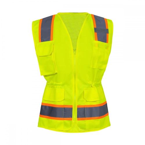 ANSI de mujer Hi Vis Yellow Work Safety Chaleco