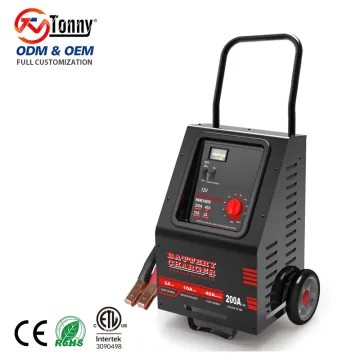 Heavy Duty 12V Wheel Booster: 2A/10A/40A/200A Lead-acid Car Battery Charger with Starter and Test Function