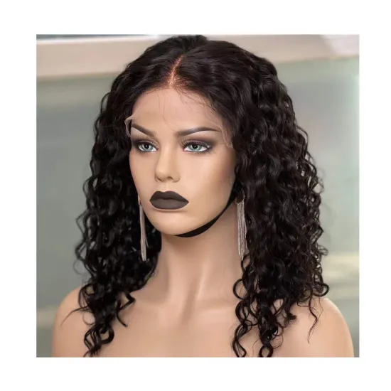 JOYWIGS 14\" 180% Curly Virgin Brazilian Human Hair 5X5 Closure Wig: High-Quality Hair Extension for Stylish Look